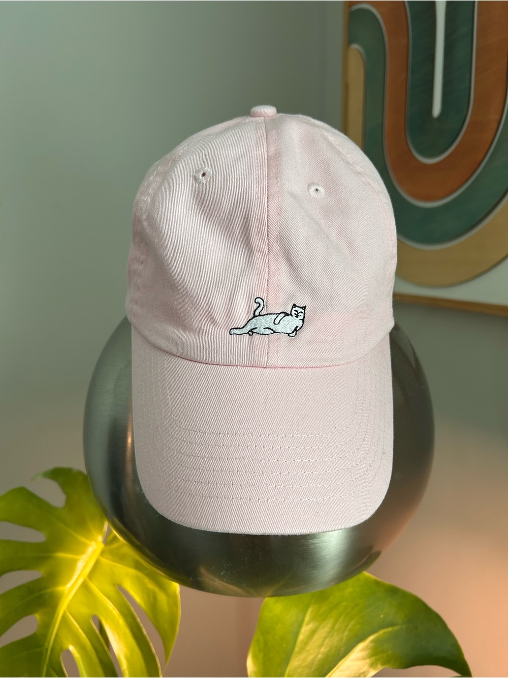 Ripndip Light Pink Cat Embroidered Cap excellent condition